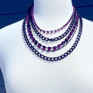 Betsey Johnson Y2K VINTAGE Pink and Black Statement Necklace NWT